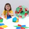 Set educativ translucid de construcție 2D și 3D, 164 piese – Original Crystal Polydron