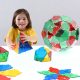 Set educativ translucid de construcție 2D și 3D, 164 piese – Original Crystal Polydron