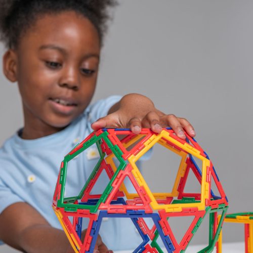 Set educativ de construcție geometrică cu piese tip cadru, 280 piese – Original Polydron Frameworks