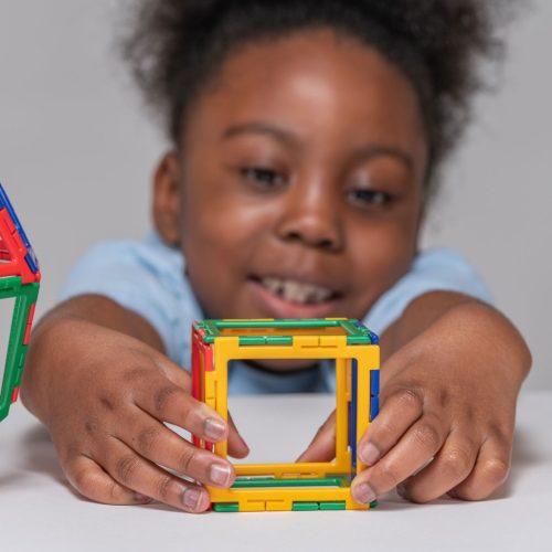 Set educativ de construcție geometrică cu piese tip cadru, 280 piese – Original Polydron Frameworks