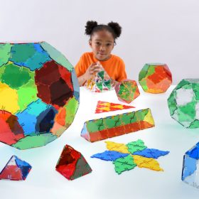   Set educativ translucid de construcție pentru clasă, 184 piese – Original Crystal Polydron