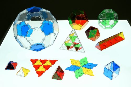 Set educativ translucid de construcție pentru clasă, 184 piese – Original Crystal Polydron