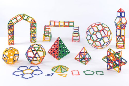 Set educativ complet de construcție geometrică cu piese tip cadru, 460 piese – Original Polydron Frameworks