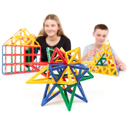 Set educativ complet de construcție geometrică cu piese tip cadru, 460 piese – Original Polydron Frameworks