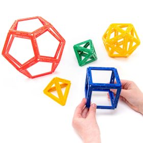   Set educativ de construcție cu solide platonice, 50 piese – Original Polydron Frameworks