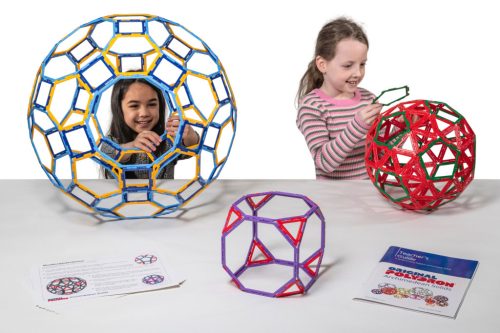 Set educativ pentru construirea solidelor arhimedice, 160 piese – Original Polydron Frameworks