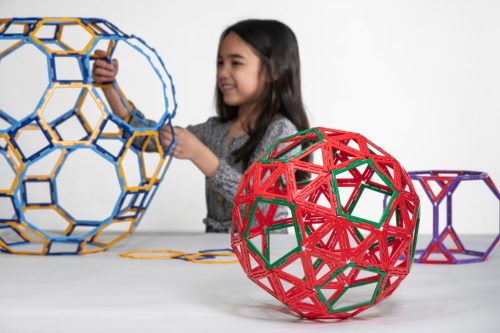 Set educativ pentru construirea solidelor arhimedice, 160 piese – Original Polydron Frameworks