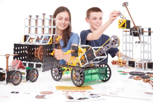 Set educativ pentru știință, tehnologie, inginerie și matematică, 486 piese – Original Polydron STEM