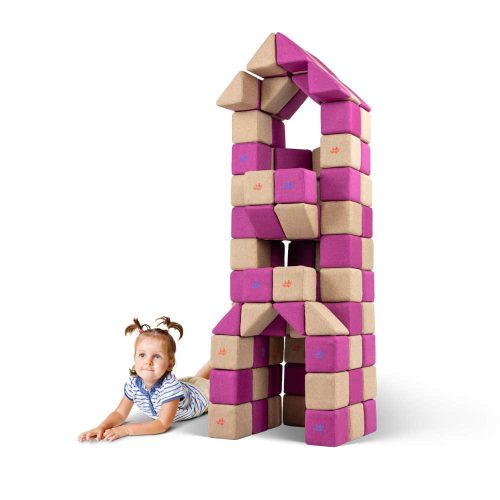 Set de cuburi magnetice moi JollyHeap Basic – 100 piese