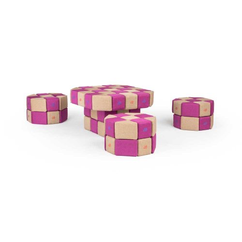 Set de cuburi magnetice moi JollyHeap Basic – 100 piese