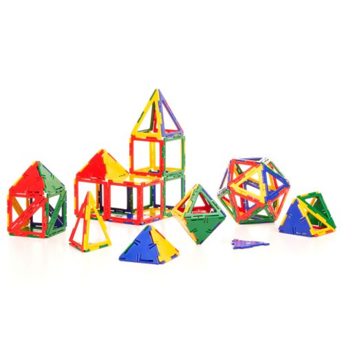 Set educativ de construcție geometrică, 80 piese – Original Polydron Midi Box