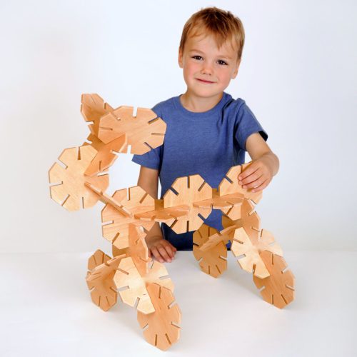 Set educativ de construcție din lemn, 20 piese – Wooden Octoplay