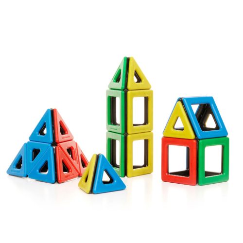 Set educativ de construcție magnetică 2D și 3D, 32 piese – Magnetic Polydron