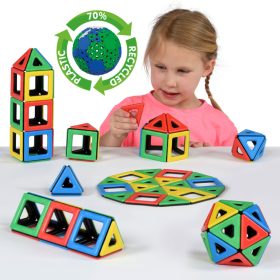   Set educativ de construcție magnetică pentru grupă, 96 piese – Magnetic Polydron