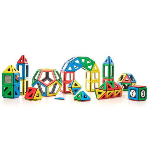 Set educativ complet de construcție magnetică pentru grupă, 184 piese – Magnetic Polydron