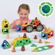 Set educativ de construcție magnetică cu vehicule și figurine, 92 piese – Magnetic Polydron