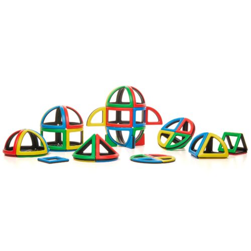 Set educativ de construcție magnetică cu forme 3D pentru grupă, 72 piese – Magnetic Polydron Sphera