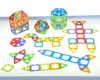Set magnetic translucid de construcție pentru grupă, 128 piese – Magnetic Polydron