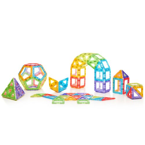 Set magnetic translucid de explorare geometrică, 100 piese – Magnetic Polydron