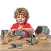 Set educativ de construcție magnetică cu oglinzi, 48 piese – Mirrored Magnetic Polydron