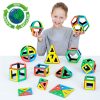 Set educativ magnetic pentru matematică și geometrie, 118 piese – Magnetic Polydron