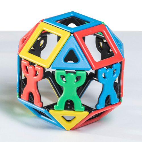 Set educativ de construcție magnetică cu acrobați, 54 piese – Magnetic Polydron