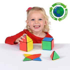   Set educativ de construcție magnetică 2D și 3D, 24 piese – Solid Magnetic Polydron