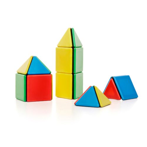 Set educativ de construcție magnetică 2D și 3D, 24 piese – Solid Magnetic Polydron