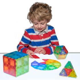   Set magnetic translucid de construcție pentru grupă, 72 piese – Solid Magnetic Polydron