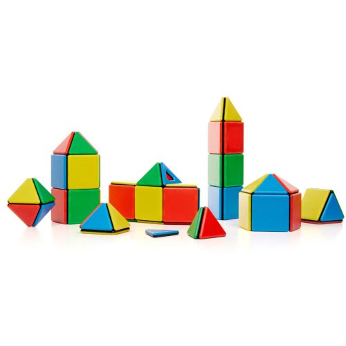 Set educativ de construcție magnetică pentru grupă, 72 piese – Solid Magnetic Polydron