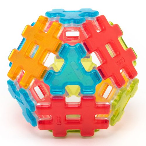 Set magnetic translucid de construcție 2D și 3D, 24 piese – HashMag Polydron