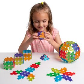   Set magnetic translucid de construcție pentru grupă, 72 piese – HashMag Polydron
