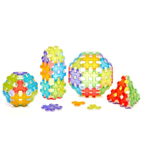 Set magnetic translucid de construcție pentru grupă, 72 piese – HashMag Polydron