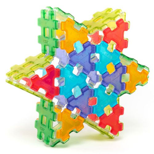 Set magnetic translucid de construcție pentru grupă, 72 piese – HashMag Polydron