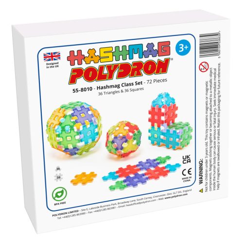 Set magnetic translucid de construcție pentru grupă, 72 piese – HashMag Polydron