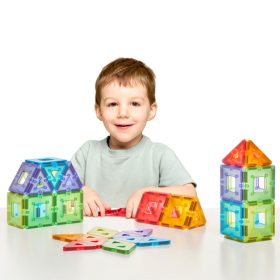   Set de construcție magnetică translucidă, 48 piese – Polydron KinderMag