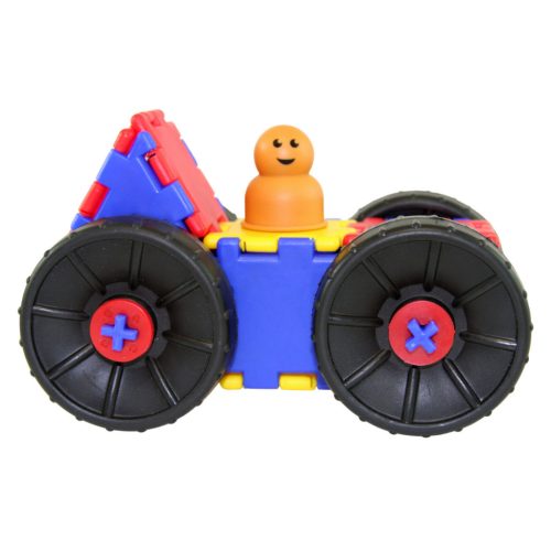 Set educativ de construcție cu vehicule și figurine, 124 piese – Junior Polydron