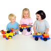 Set educativ de construcție pentru grupă cu vehicule și figurine, 372 piese – Junior Polydron