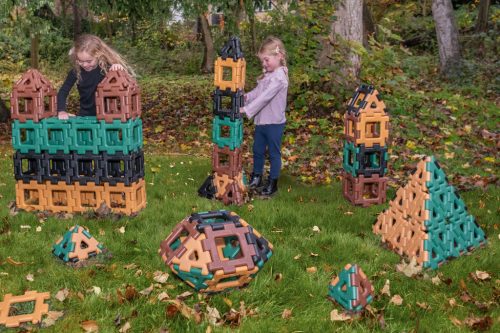 Set de construcție gigant pentru colectivități, culori naturale, 160 piese – Giant Polydron