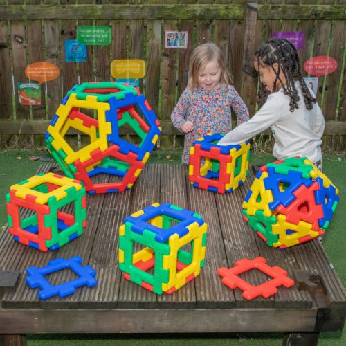 Set educativ de construcție cu solide platonice, 52 piese – Giant Polydron