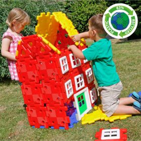   Set educativ pentru construirea caselor, 72 piese – Giant Polydron House Builder