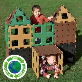   Set educativ de construcție gigant în culori naturale, 24 piese – XL Polydron
