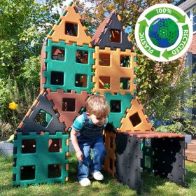   Set educativ de construcție gigant pentru grupă, culori naturale, 36 piese – XL Polydron