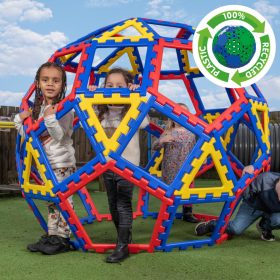   Set educativ de construcție geometrică XL, 62 piese – XL Polydron Geo Dome