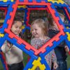 Set educativ de construcție geometrică XL, 62 piese – XL Polydron Geo Dome