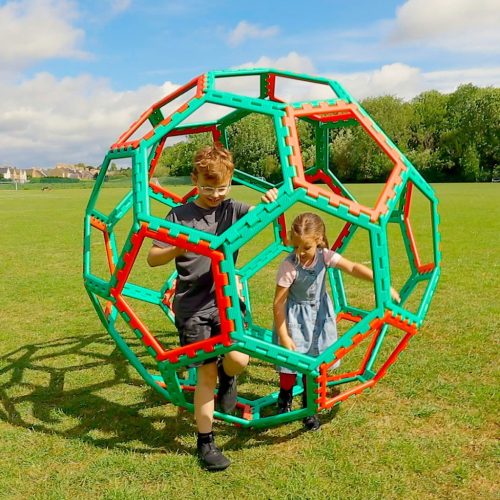 Set educativ pentru construcție geometrică gigant, 32 piese – XL Polydron Buckyball