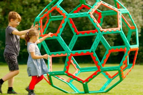 Set educativ pentru construcție geometrică gigant, 32 piese – XL Polydron Buckyball