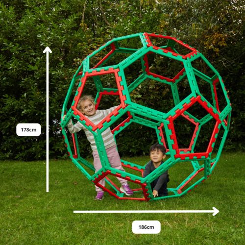 Set educativ pentru construcție geometrică gigant, 32 piese – XL Polydron Buckyball