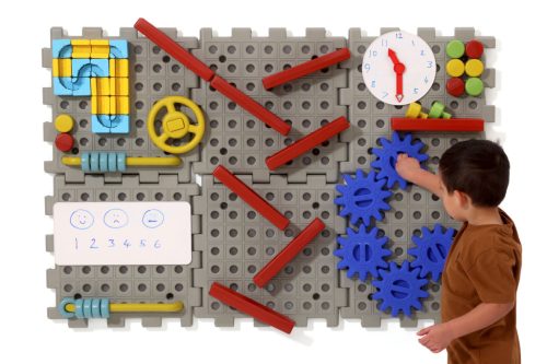 Panou educativ de activități, 69 piese – XL Polydron Busy Board