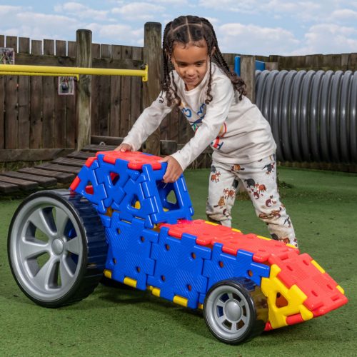 Set educativ de construcție pentru vehicule, 32 piese – Giant Polydron Vehicle Builders